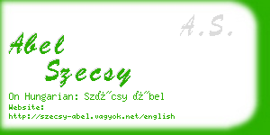 abel szecsy business card